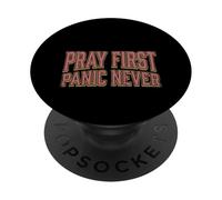 Pray First Panic Never Christian Mom Faith Vintage PopSockets Adhesive PopGrip