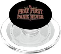Pray First Panic Never Christian Mom Faith Vintage PopSockets PopGrip for MagSafe