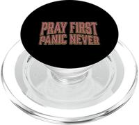 Pray First Panic Never Christian Mom Faith Vintage PopSockets PopGrip for MagSafe