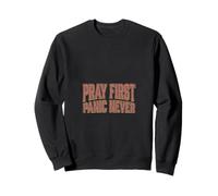Pray First Panic Never Christian Mom Faith Vintage Sweatshirt