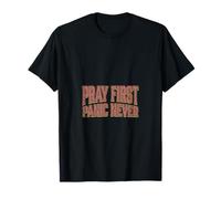 Pray First Panic Never Christian Mom Faith Vintage T-Shirt