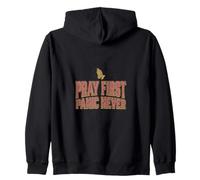 Pray First Panic Never Christian Mom Faith Vintage Zip Hoodie