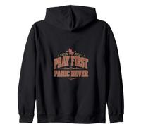 Pray First Panic Never Christian Mom Faith Vintage Zip Hoodie