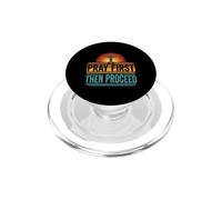 Pray First Then Proceed Christian Faith Retro Cross PopSockets PopGrip for MagSafe