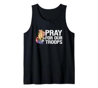 Pray for Our Troops Christian Faith Veteran USA Flag Prayer Tank Top