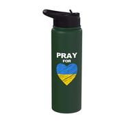 Pray for Ukraine Support The Ukrainian People Stop The War Stainless Steel Insulated Water Bottle