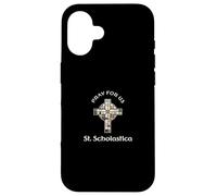 Pray For Us St Scholastica Case for iPhone 16