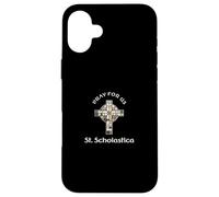 Pray For Us St Scholastica Case for iPhone 16 Plus