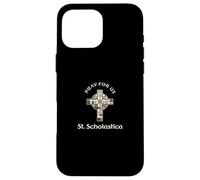 Pray For Us St Scholastica Case for iPhone 16 Pro Max