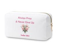 Pray Gifts for Women Makeup Bag Inspirational Christian Gifts for Women Faith Confirmation Gifts for Teen Girls Cosmetic Bag Christmas Bible Gifts Spiritual Gift for Friend Baptism Gift Travel Pouch
