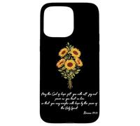 Pray God Wish Sunflower Christian Bible Verse Religious Case for iPhone 15 Pro Max