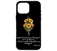 Pray God Wish Sunflower Christian Bible Verse Religious Case for iPhone 16 Pro Max