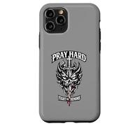 Pray Hard Fight Demons Awesome Punk Vintage Christian Emo Case for iPhone 11 Pro