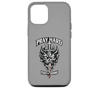Pray Hard Fight Demons Awesome Punk Vintage Christian Emo Case for iPhone 12/12 Pro
