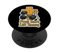 Pray Hard, Lift Heavy - Christian Gym Lover PopSockets Adhesive PopGrip