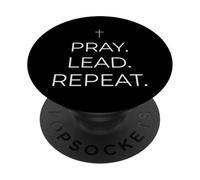 Pray Lead Repeat Jesus Christian Dad Blessed Faith PopSockets Adhesive PopGrip