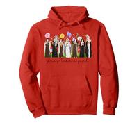 Pray Like A Girl Female Saints Catholic Christian Religious Pullover Hoodie
