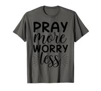 Pray More Worry Less - Inspirational Bible Verse Christian T-Shirt