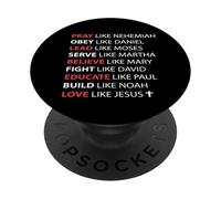 Pray Obey Lead Serve Believe Love Like Jesus PopSockets Adhesive PopGrip