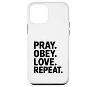 Pray Obey Love Repeat Inspirational Faith Affirmation Case for iPhone 12 mini