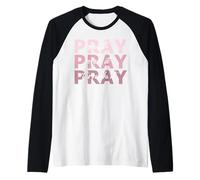 Pray On It, Pray Over It, Pray Through It Christian Faith Raglan Baseball Tee