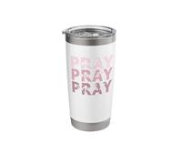 Pray On It, Pray Over It, Pray Through It Christian Faith Stainless Steel Insulated Tumbler