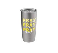 Pray On It, Pray Over It, Pray Through It Christian Faith Stainless Steel Insulated Tumbler