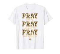 Pray On It Pray Over It Pray Through It Christian Religious Value Graphic T-Shirt, Men, White, L