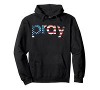 Pray Patriotic American Flag Simple Pray for the USA Pullover Hoodie