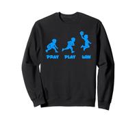 Pray Play Win Basketball Player Kid Christianity Faith Sweatshirt