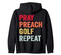 Pray Preach Golf Repeat Pastor Minister Zip Hoodie