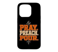 Pray Preach Pour Pastor Christian Sermon Coffee Case for iPhone 15 Pro