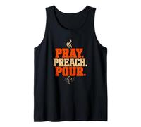 Pray Preach Pour Pastor Christian Sermon Coffee Tank Top