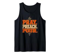 Pray Preach Pour Pastor Christian Sermon Coffee Tank Top
