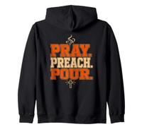 Pray Preach Pour Pastor Christian Sermon Coffee Zip Hoodie