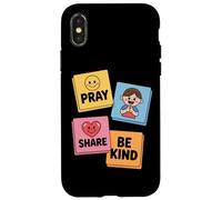 Pray Share Be Kind Kids Christian Sunday School Case for iPhone X/XS