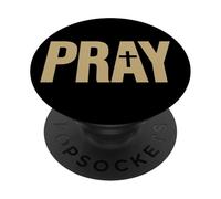 PRAY THE WORD PRAY ON A TEE PopSockets Adhesive PopGrip