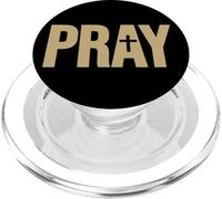 PRAY THE WORD PRAY ON A TEE PopSockets PopGrip for MagSafe