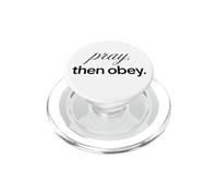 Pray Then Obey Christian Faith Quote PopSockets PopGrip for MagSafe