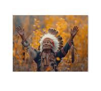 Pray to the Gods - Indian Chief，Jigsaw Puzzle Adults Kids Children's Educational Toy Personalized Gift（50x70cm）-AD80