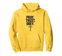 Pray Trust Obey Christian Faith Cross Message Pullover Hoodie
