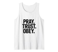 Pray Trust Obey Christian Faith Motivation Tank Top