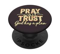 Pray Wait Trust God Has A Plan Floral Faith Christian PopSockets Adhesive PopGrip
