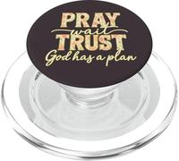 Pray Wait Trust God Has A Plan Floral Faith Christian PopSockets PopGrip for MagSafe
