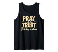 Pray Wait Trust God Has A Plan Floral Faith Christian Tank Top