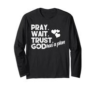 Pray Wait Trust God Has A Plan Tie Dye Faith Religious Long Sleeve T-Shirt