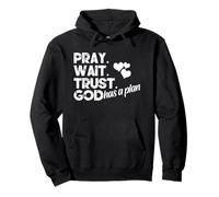 Pray Wait Trust God Has A Plan Tie Dye Faith Religious Pullover Hoodie