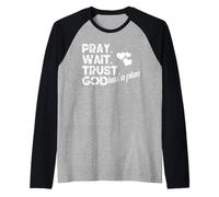 Pray Wait Trust God Has A Plan Tie Dye Faith Religious Raglan Baseball Tee