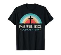 Pray Wait Trust God Has A Plan Vintage Christian T-Shirt