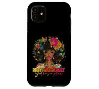 Pray Wait Trust God Plan Jesus Christian Black Woman Afro Case for iPhone 11